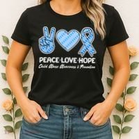 Peace Love Hope Child Abuse Awareness and Prevention Women's T-Shirt thumb 2