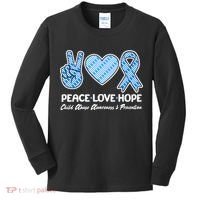 Peace Love Hope Child Abuse Awareness and Prevention Kids Long Sleeve Shirt thumb 0