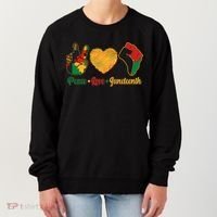 Peace Love Juneteenth June 19 1865 Women's Sweatshirt thumb 0