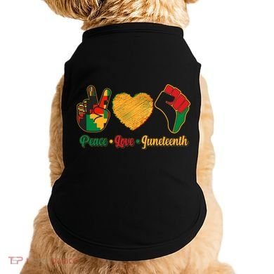 Peace Love Juneteenth June 19 1865 Doggie Tank