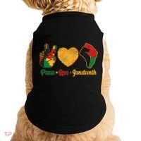 Peace Love Juneteenth June 19 1865 Doggie Tank thumb 0