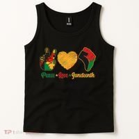 Peace Love Juneteenth June 19 1865 Tank Top thumb 2