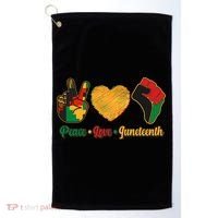 Peace Love Juneteenth June 19 1865 Golf Towel thumb 0