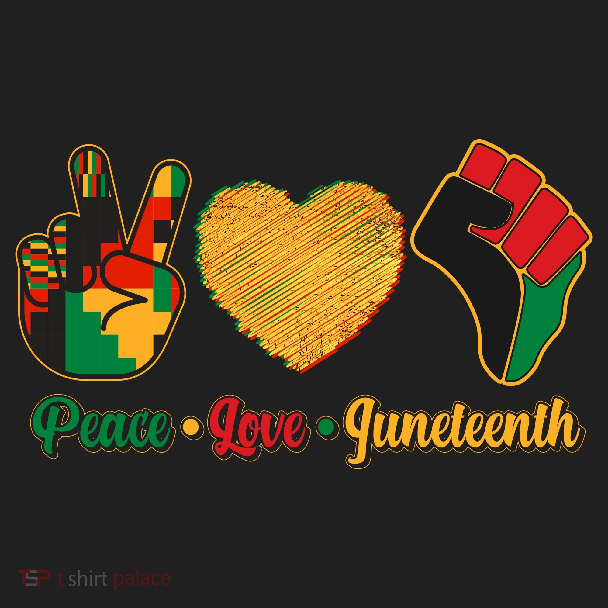 Peace Love Juneteenth June 19 1865 Golf Towel