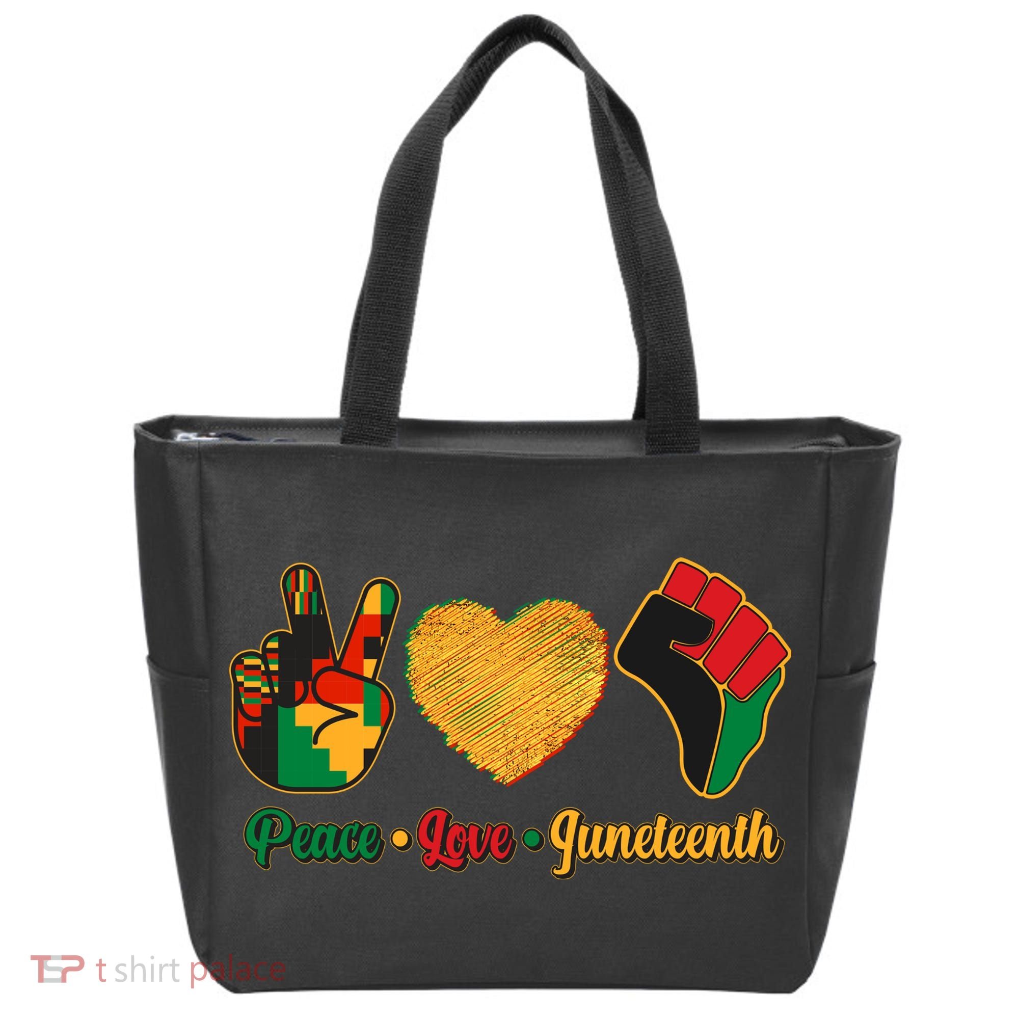 Peace Love Juneteenth June 19 1865 Tote Bag