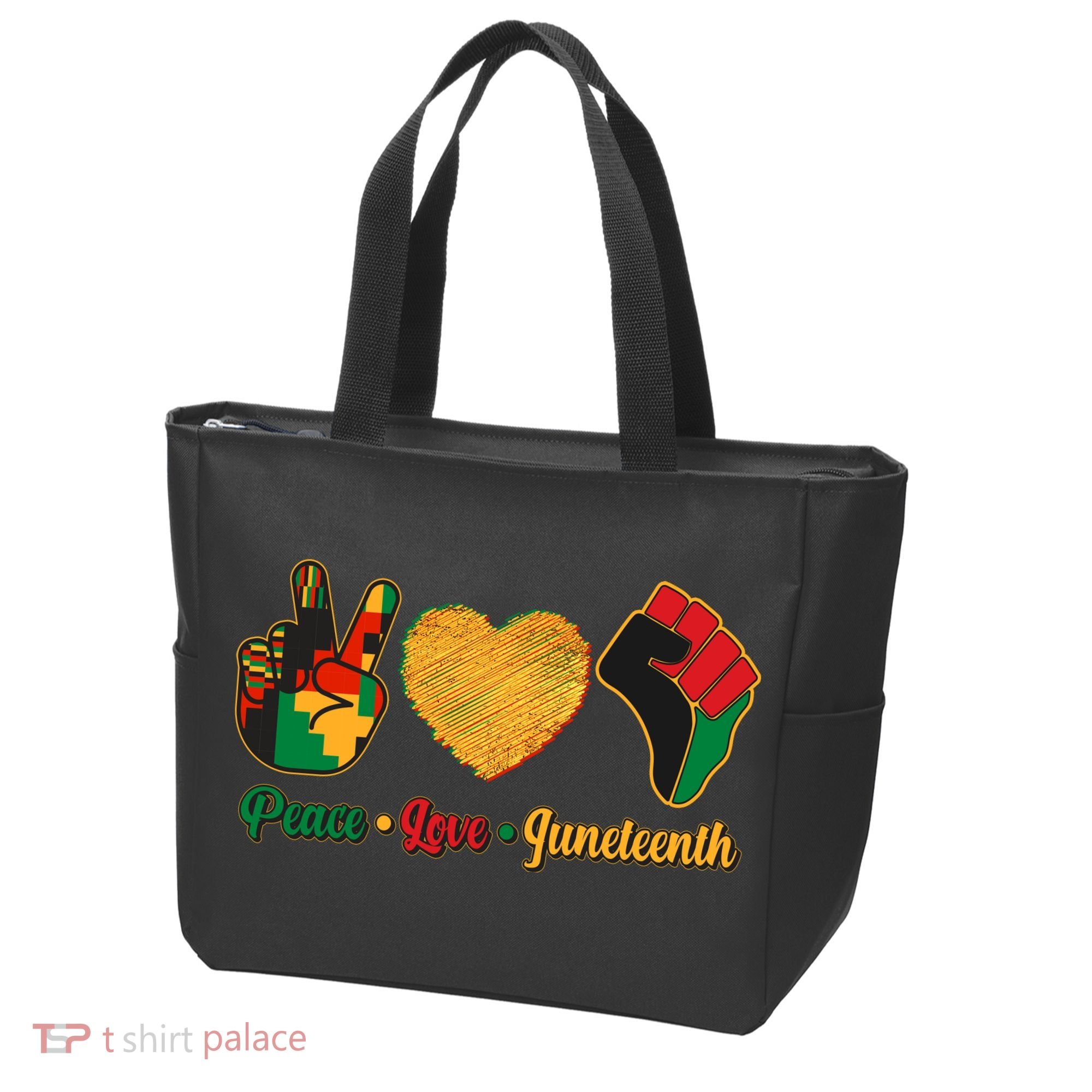 Peace Love Juneteenth June 19 1865 Tote Bag