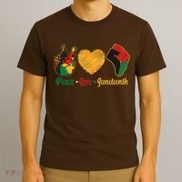 Peace Love Juneteenth June 19 1865 T-Shirt thumb 3