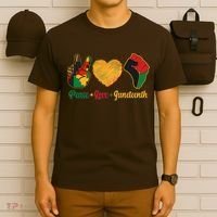 Peace Love Juneteenth June 19 1865 T-Shirt thumb 6