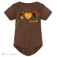 Peace Love Juneteenth June 19 1865 Baby Bodysuit thumb 0