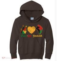 Peace Love Juneteenth June 19 1865 Kids Hoodie thumb 0