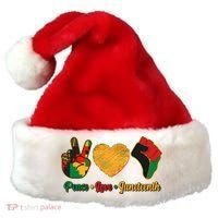 Peace Love Juneteenth June 19 1865 Santa Hat thumb 0