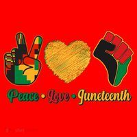 Peace Love Juneteenth June 19 1865 Santa Hat thumb 1