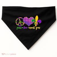 Peace Love Mardi Gras USA-Made Doggie Bandana thumb 0