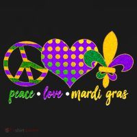 Peace Love Mardi Gras USA-Made Doggie Bandana thumb 2