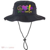 Peace Love Mardi Gras Bucket Hat thumb 0