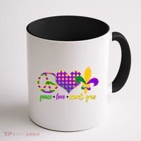 Peace Love Mardi Gras Coffee Mug thumb 1