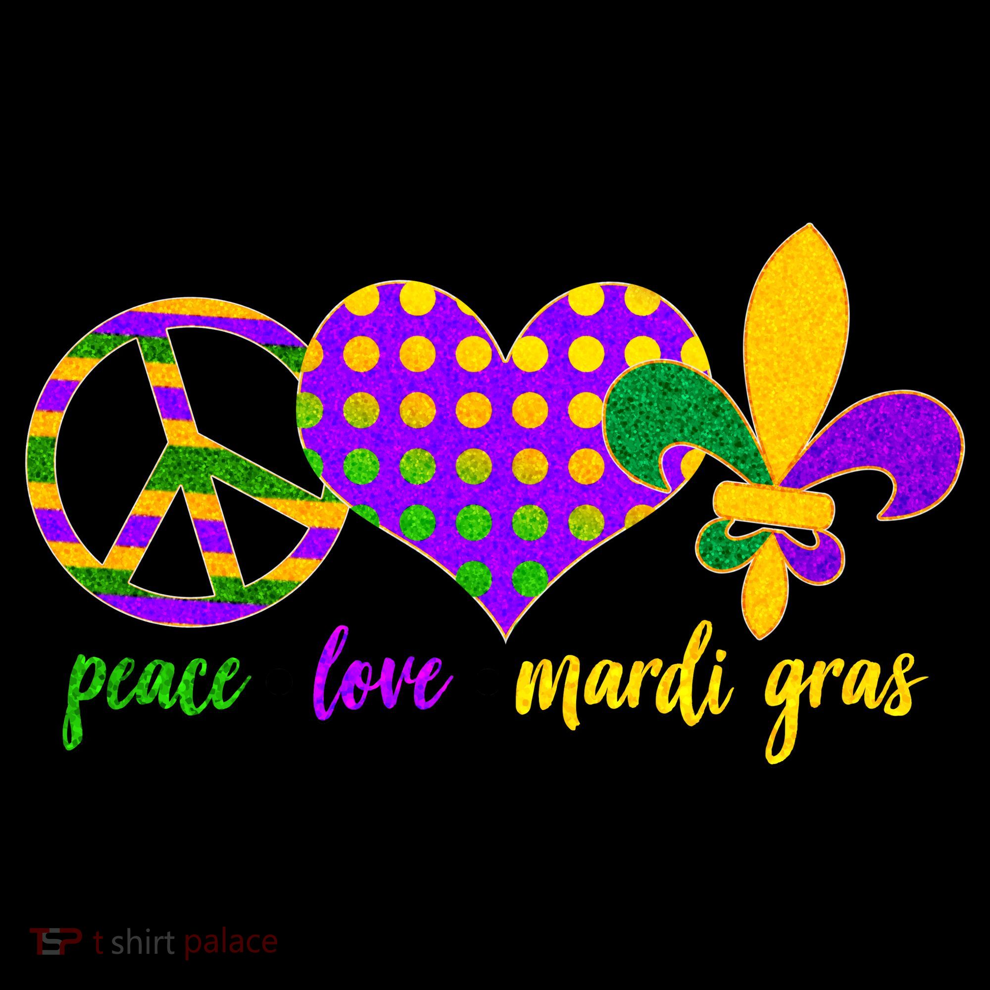 Peace Love Mardi Gras Coffee Mug