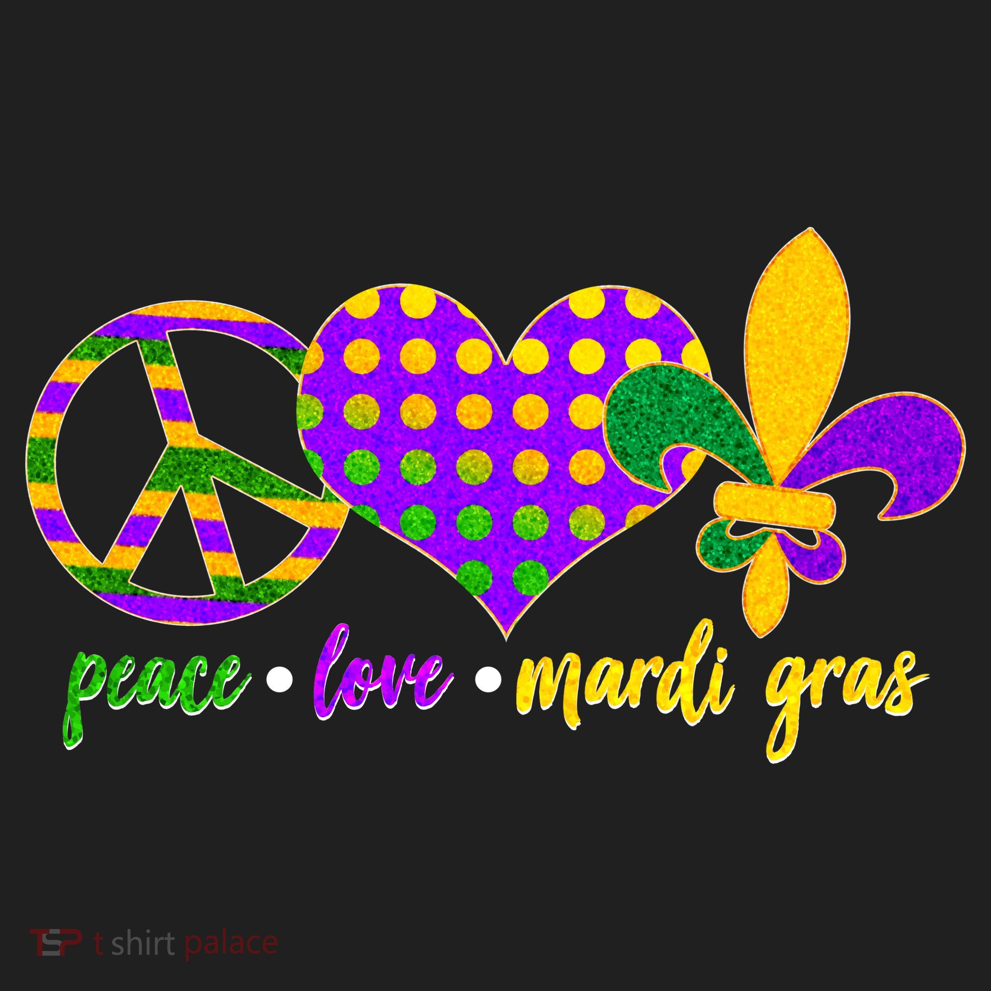 Peace Love Mardi Gras Beanie