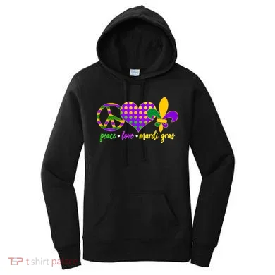 Peace Love Mardi Gras Women's Hoodie