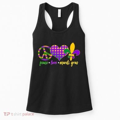 Peace Love Mardi Gras Women's Tank Top