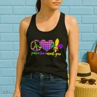 Peace Love Mardi Gras Women's Tank Top thumb 2