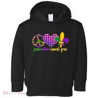 Peace Love Mardi Gras Toddler Hoodie thumb 0