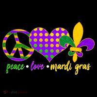 Peace Love Mardi Gras Toddler Hoodie thumb 2