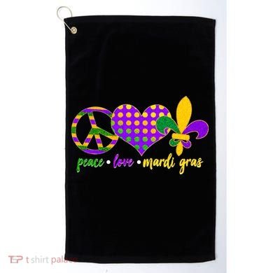 Peace Love Mardi Gras Golf Towel
