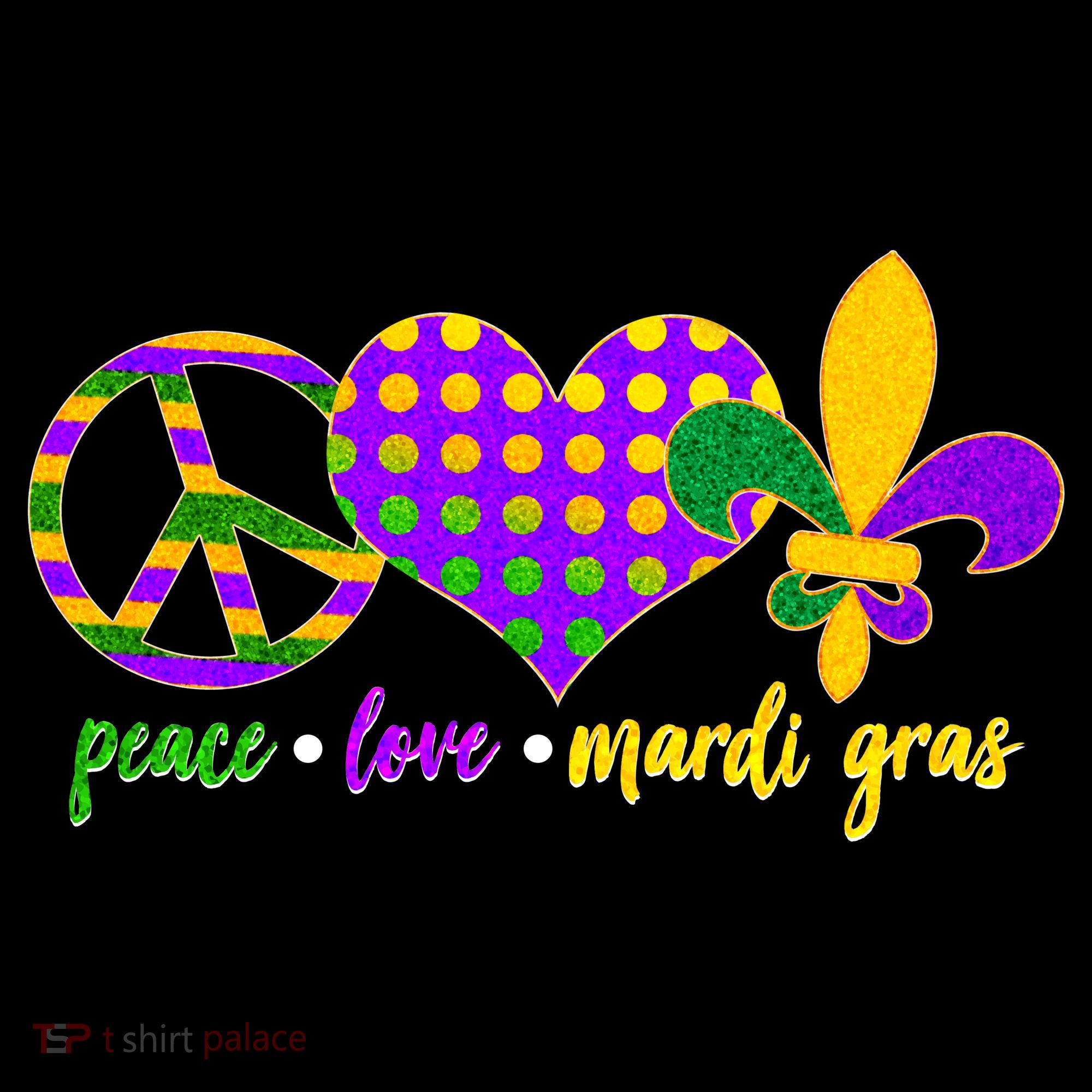 Peace Love Mardi Gras Visor