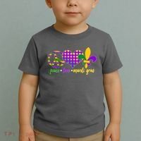 Peace Love Mardi Gras Toddler T-Shirt thumb 2