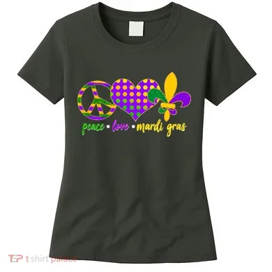 Peace Love Mardi Gras Women's T-Shirt
