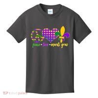 Peace Love Mardi Gras Kids T-Shirt thumb 0