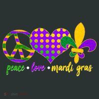 Peace Love Mardi Gras Kids T-Shirt thumb 4