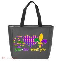 Peace Love Mardi Gras Tote Bag thumb 0