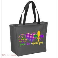 Peace Love Mardi Gras Tote Bag thumb 2