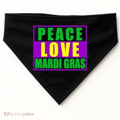 Peace Love Mardi Gras New Orleans USA-Made Doggie Bandana