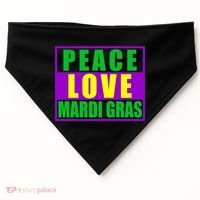 Peace Love Mardi Gras New Orleans USA-Made Doggie Bandana thumb 0