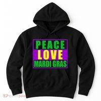 Peace Love Mardi Gras New Orleans Hoodie thumb 0