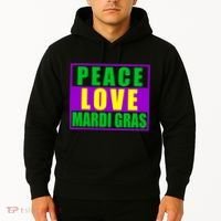 Peace Love Mardi Gras New Orleans Hoodie thumb 2