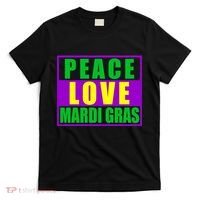 Peace Love Mardi Gras New Orleans T-Shirt thumb 0