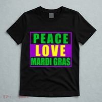 Peace Love Mardi Gras New Orleans T-Shirt thumb 5
