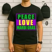 Peace Love Mardi Gras New Orleans T-Shirt thumb 6