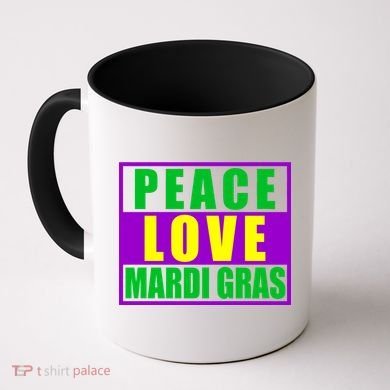 Peace Love Mardi Gras New Orleans Coffee Mug