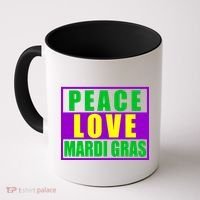 Peace Love Mardi Gras New Orleans Coffee Mug thumb 0