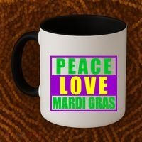 Peace Love Mardi Gras New Orleans Coffee Mug thumb 2