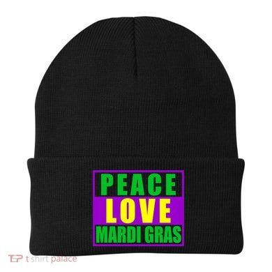 Peace Love Mardi Gras New Orleans Beanie