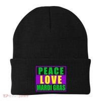 Peace Love Mardi Gras New Orleans Beanie thumb 0