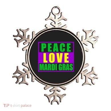 Peace Love Mardi Gras New Orleans Ornament