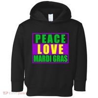 Peace Love Mardi Gras New Orleans Toddler Hoodie thumb 0