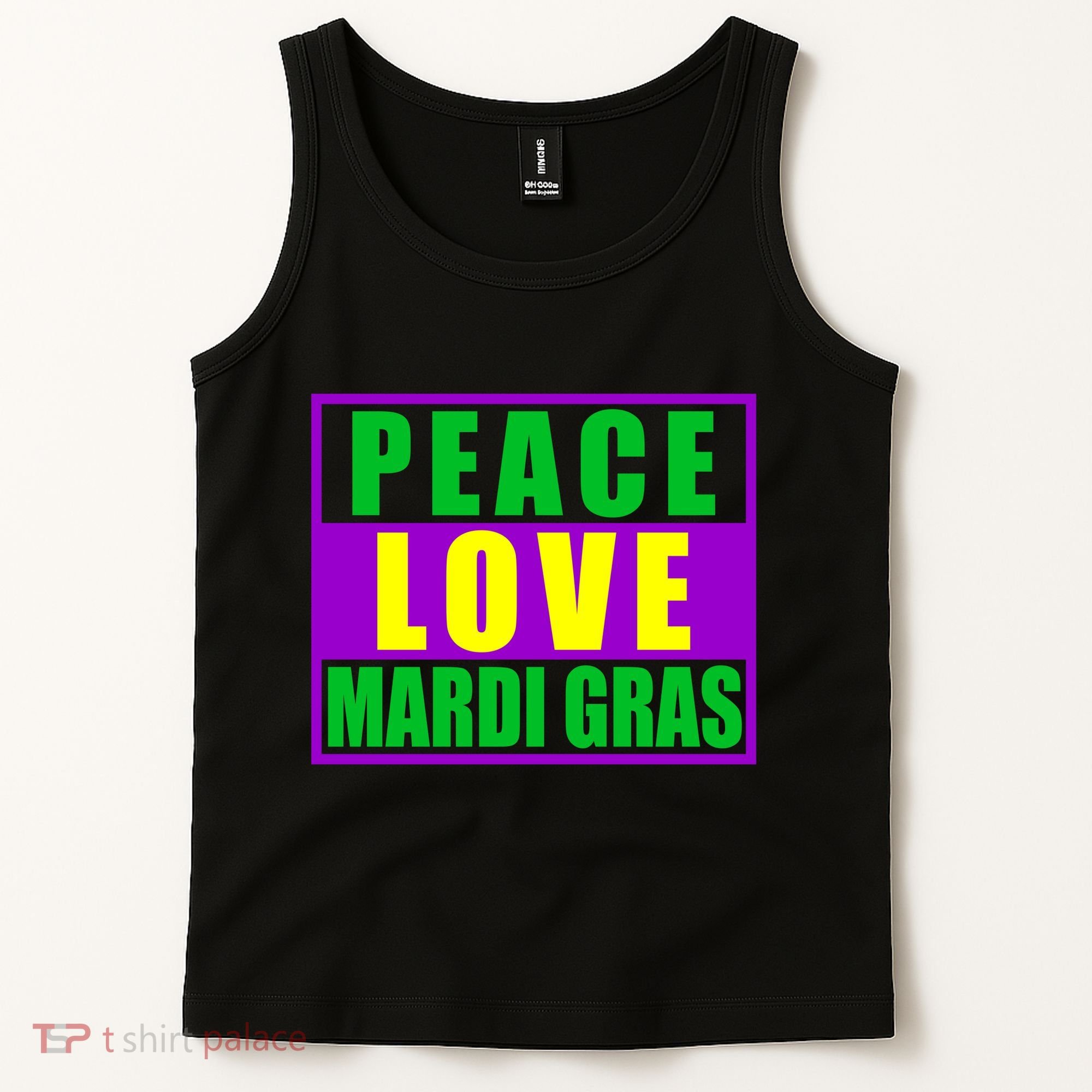 Peace Love Mardi Gras New Orleans Tank Top